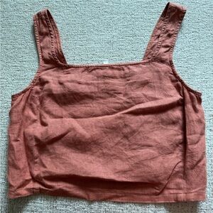 100% linen cropped tank